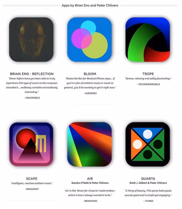 Generative Musik-Apps von Brian Eno und Peter Chilvers