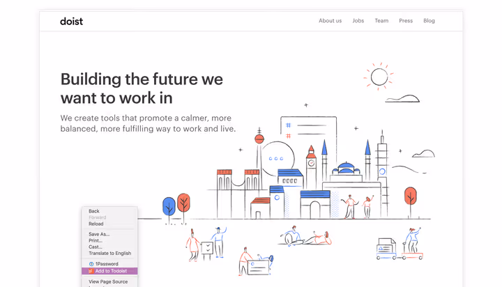 Webseite als Aufgabe über die Todoist-Erweiterung hinzufügen