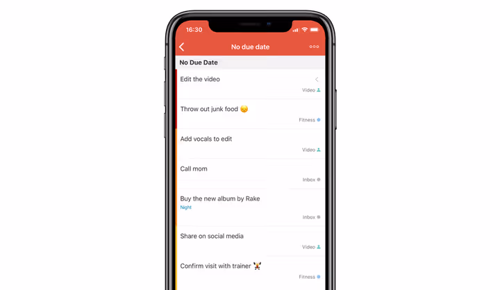 Filter für Aufgaben ohne Fälligkeitsdatum in der Todoist-Oberfläche