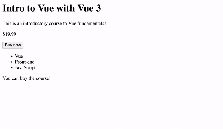 Nupu oleku vahetamine Vue 3-s