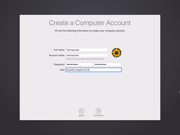 Creazione di un account utente macOS locale