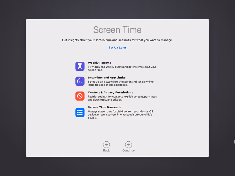 Configurazione della funzione Tempo di utilizzo in macOS Catalina