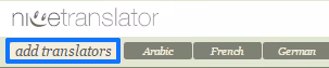 Knapp for å legge til språk i Nice Translator