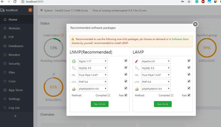 Как установить панель управления веб-хостингом aaPanel на CentOS 7 или Ubuntu