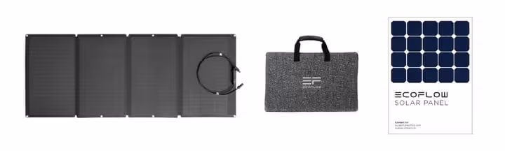 EcoFlow 160W hopfällbar solpanel på stativ