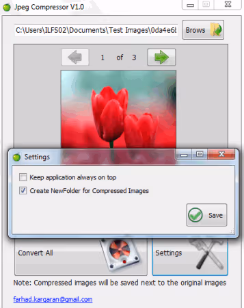 Portable Jpeg Compressor: 173 KB for quick JPEG compression