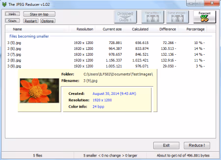 JPEG Reducer with duplicate search and drag-and-drop compression