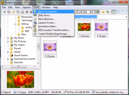 Imagine viewer with batch image optimization function