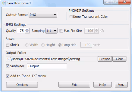 SendTo-Convert setup for integration into Explorer 'Send to' menu