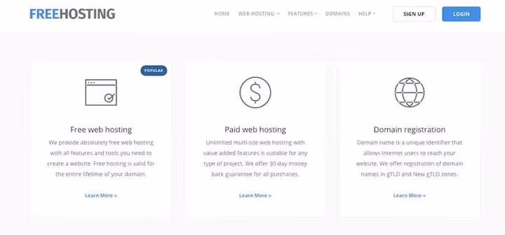FreeHosting.com registration page