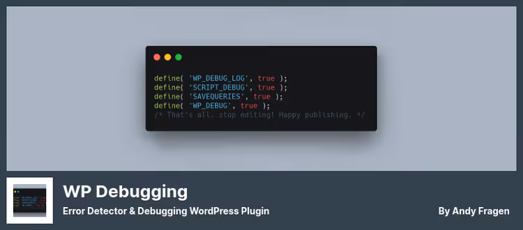 WP Debugging plugin seaded silumiskonstantidega