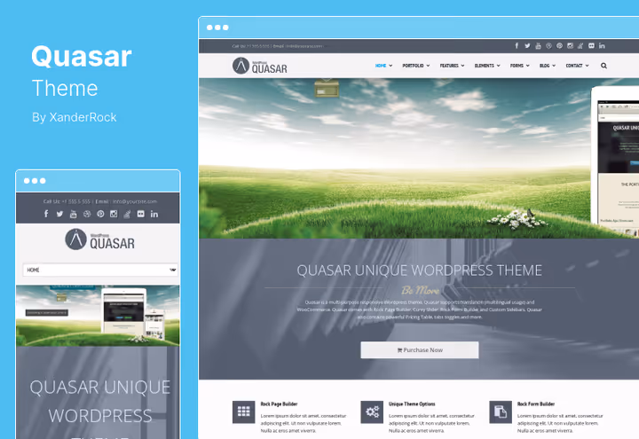 Interface do construtor de animações do tema Quasar