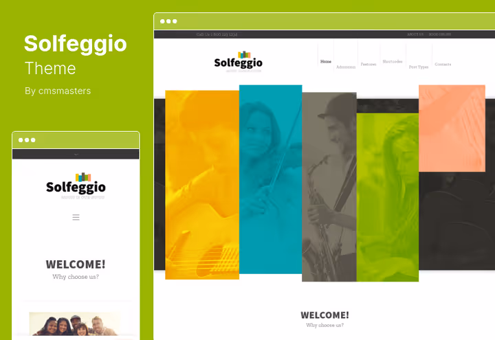 Solfeggio-tema design, utdanningsinstitusjon med skyvefelt og kurskort