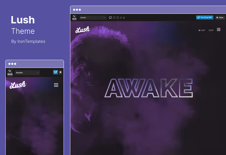 Lush-tema, universelt for musikkbransjen med WPBakery og Elementor