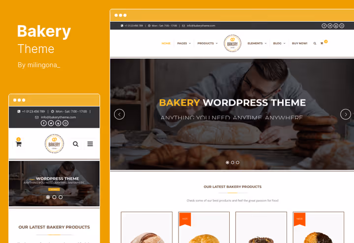 Тема Bakery з чотирма демо для сайту пекарні
