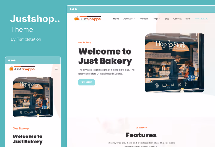 Тема Justshoppe з Elementor для магазину випічки