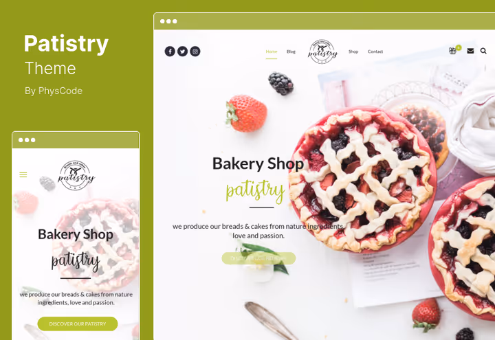 Тема Patistry з WPBakery та Slider Revolution за 29 доларів