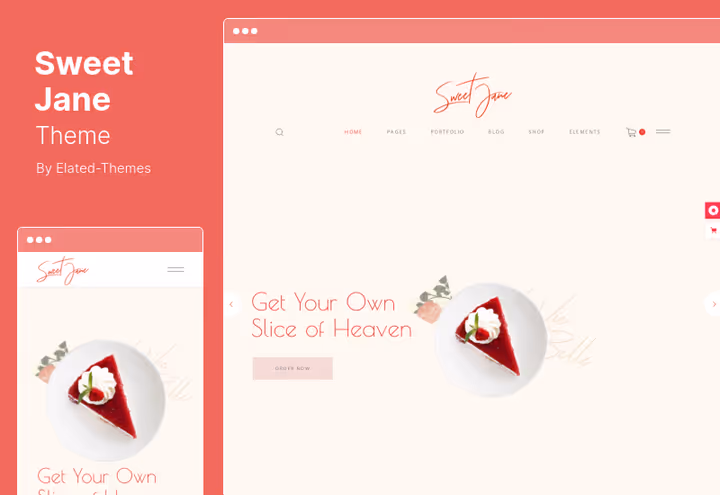 Тема Sweet Jane з мінімалістичним дизайном для кондитерської
