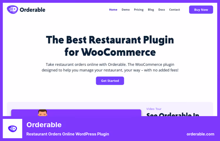 Interface de pedidos online com menu de restaurante