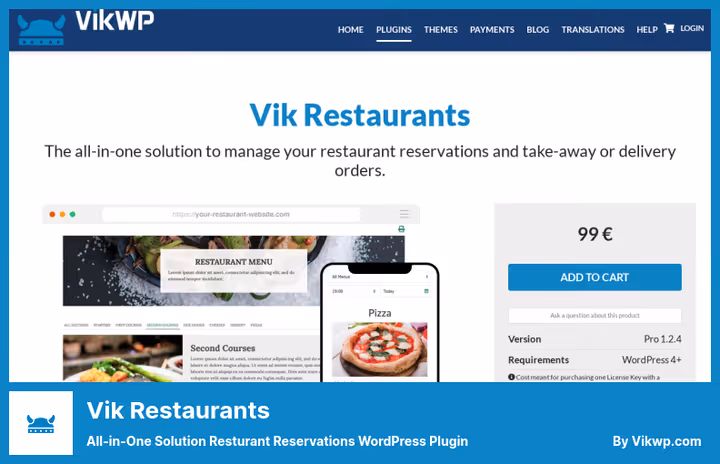 Planta do restaurante e reservas com mapa de mesas Vik Restaurants