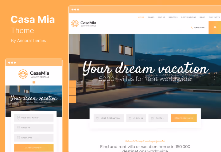 CasaMia theme, real estate and home rental