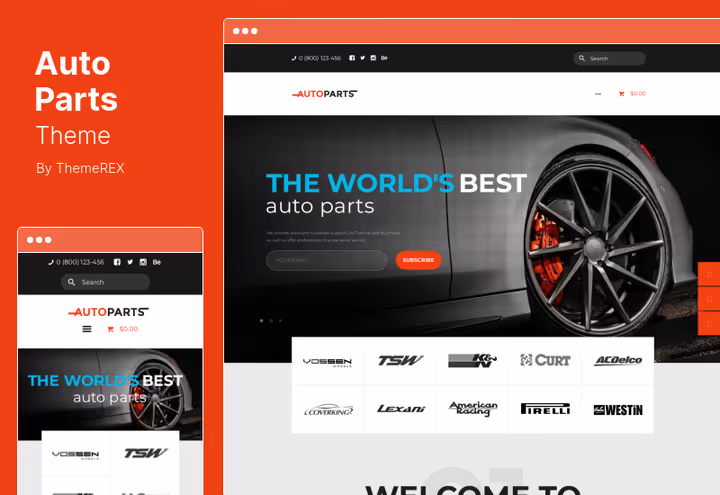AutoParts avaleht tootevõrgu ja WooCommerce'i filtritega