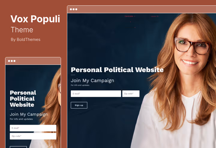 Vox Populi theme design for grassroots political movement
