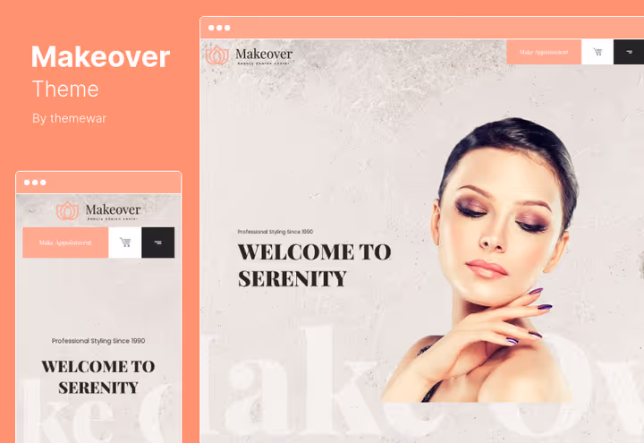 Captura de ecrã do tema Makeover, spa e salão para WordPress