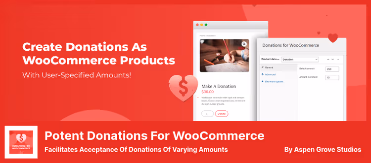 Potent Donations for WooCommerce donation form