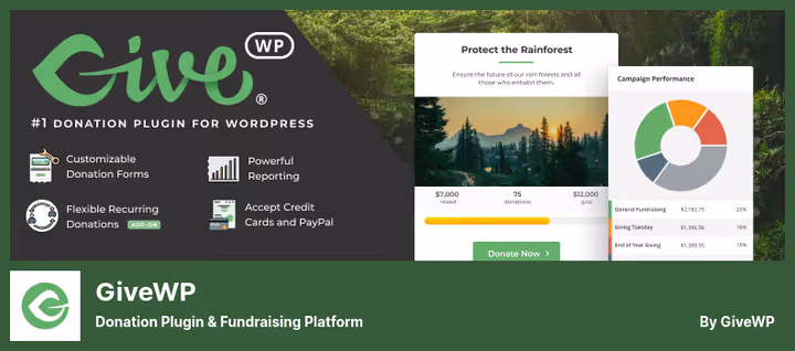 GiveWP donation form builder