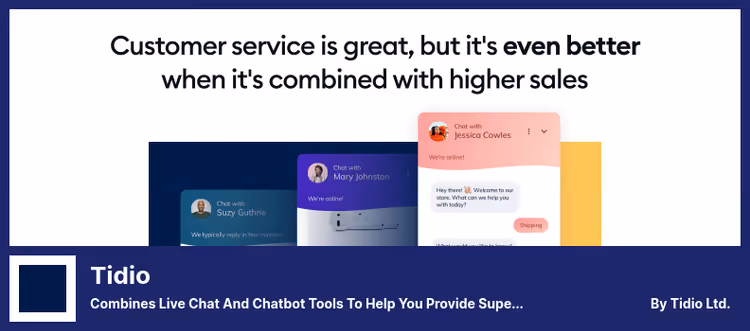 Tidio live chat widget with Lyro AI assistant