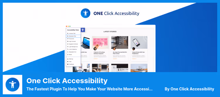 Тулбар One Click Accessibility с кнопками изменения размера шрифта и контраста
