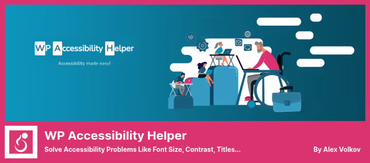Панель управления WP Accessibility Helper с настройками шрифтов и контраста
