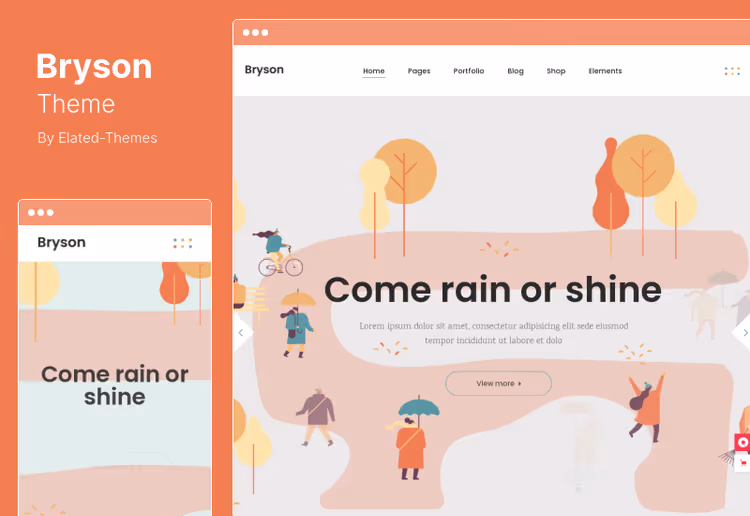 Тема Bryson, портфоліо дизайнера з WPBakery, WooCommerce та Split Slider