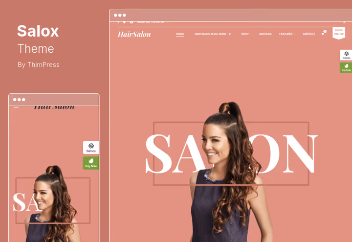 Тема Salox, оформление сайта парикмахерской