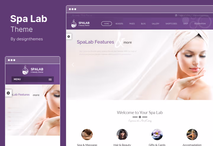 Тема Spa Lab, дизайн спа-салона с календарем