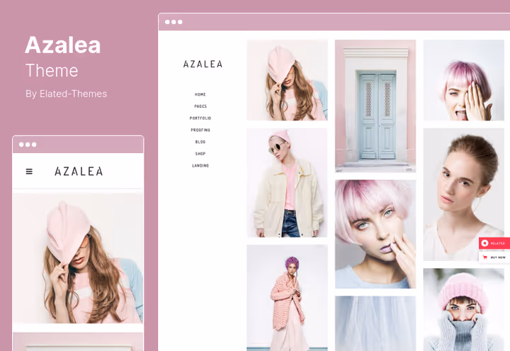 Azalea theme with fashion photographer portfolio and galleries