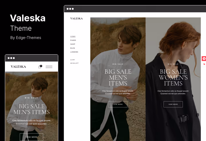 Valeska theme for luxury fashion store on WooCommerce