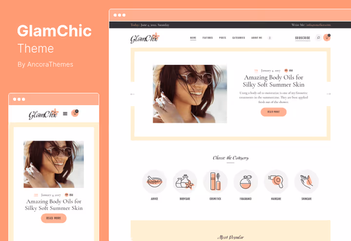 GlamChic teema, ilublogi avaleht
