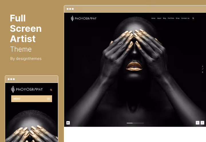 FullScreen Artist theme, full-screen portfolio gallery