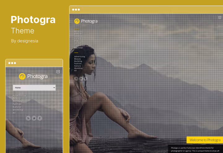 Photogra theme, responsive full-screen photography