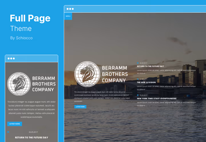 FullPage theme, full-screen one-page with video background