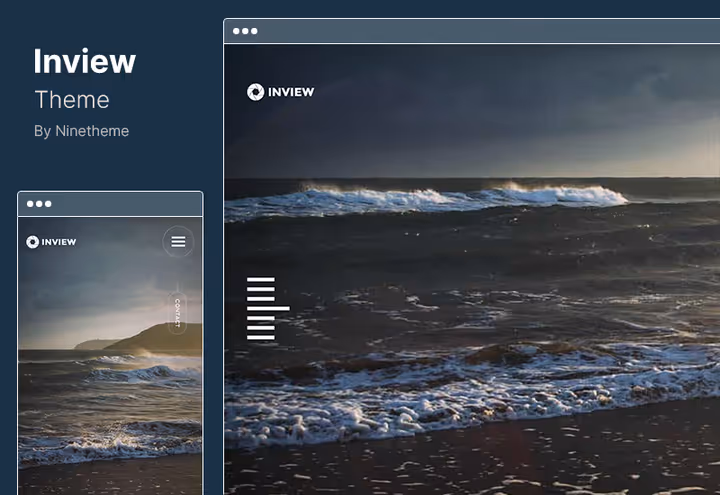 Inview theme, one-page portfolio with YouTube video background