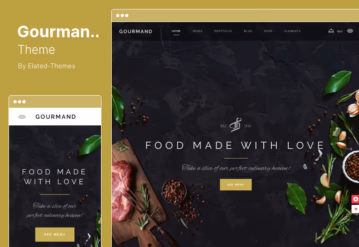 Tema Gourmand, página inicial de restaurante com menu e reservas