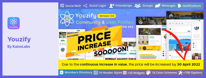 Youzify profiilivahekaardi seaded BuddyPressile