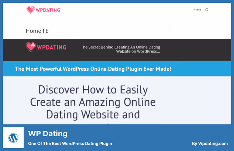 Tutvumissaidi liides WP Dating pluginaga