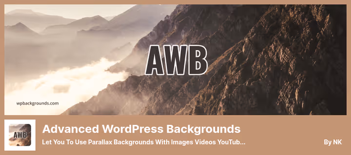 Parallax background settings in the AWB block for Gutenberg