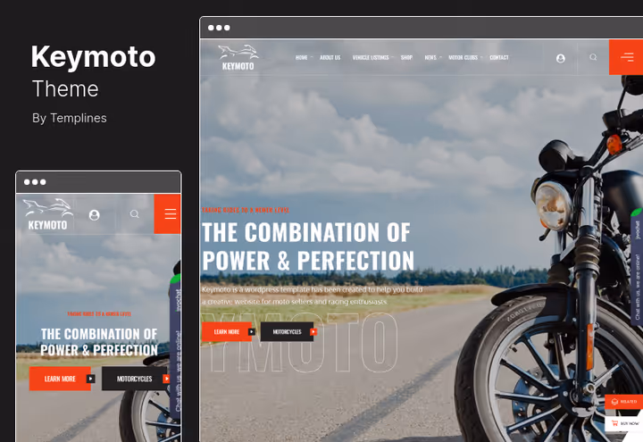 Keymoto motorcycle showroom theme demo site
