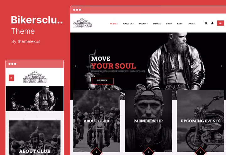 Bikersclub theme design for a biker club