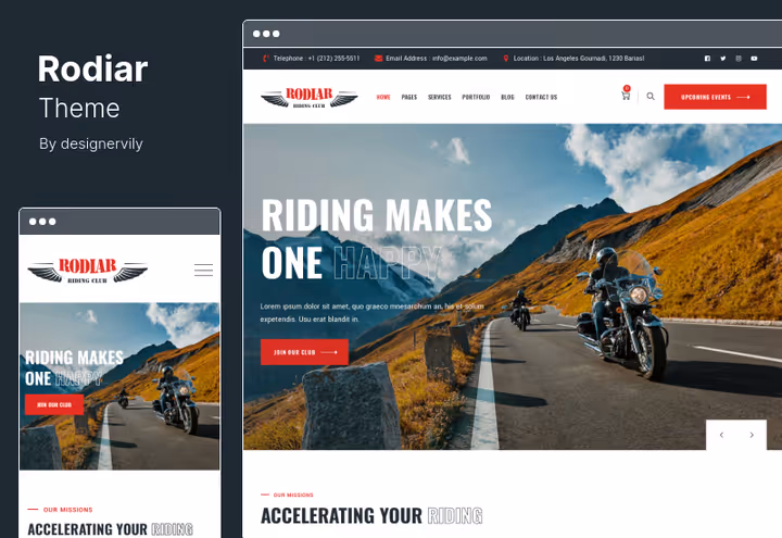 Rodiar theme for a riders club